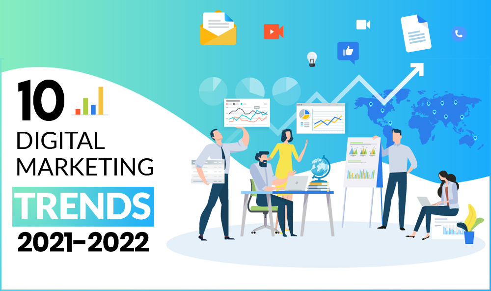 10 digital. Marketing trends 2022. Branding trends for 2022 in marketing Agency. Video marketing trends 2022.